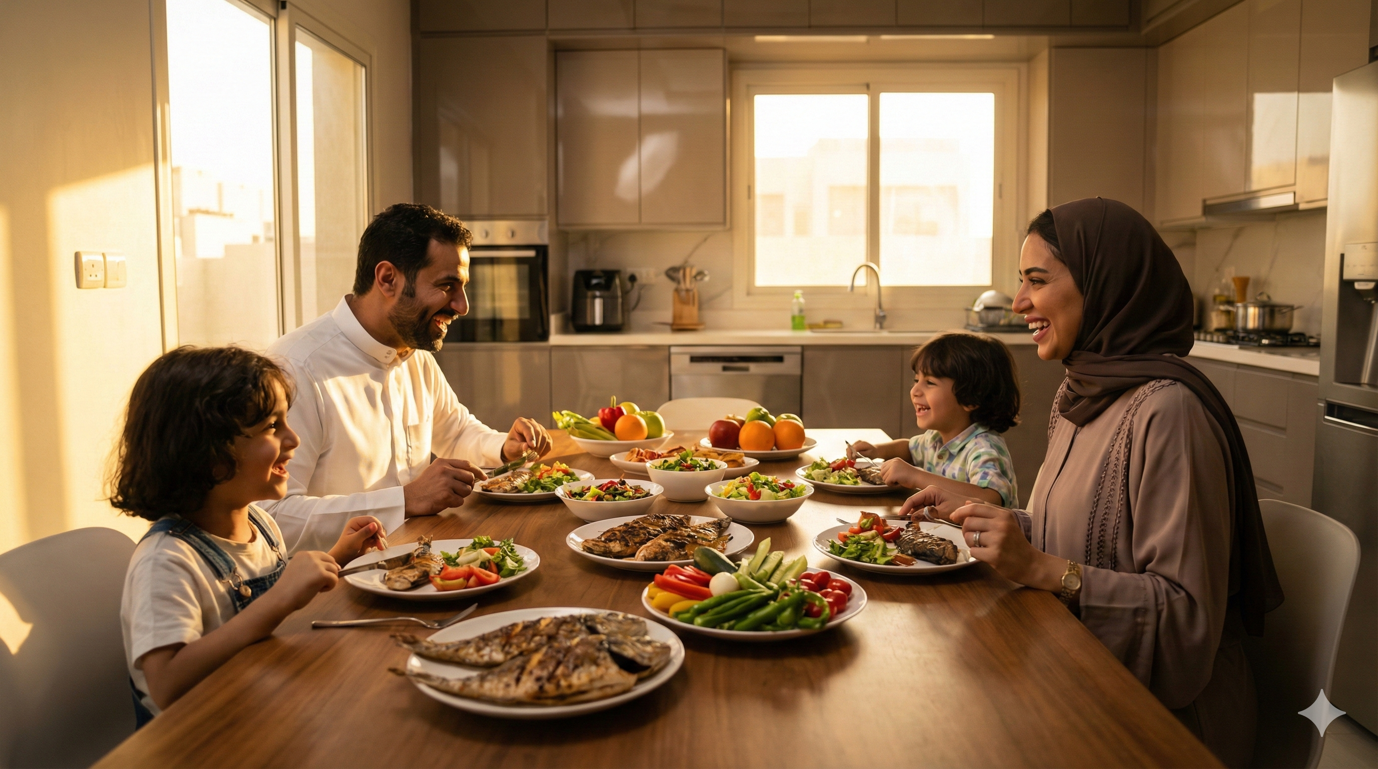 Family eating together
