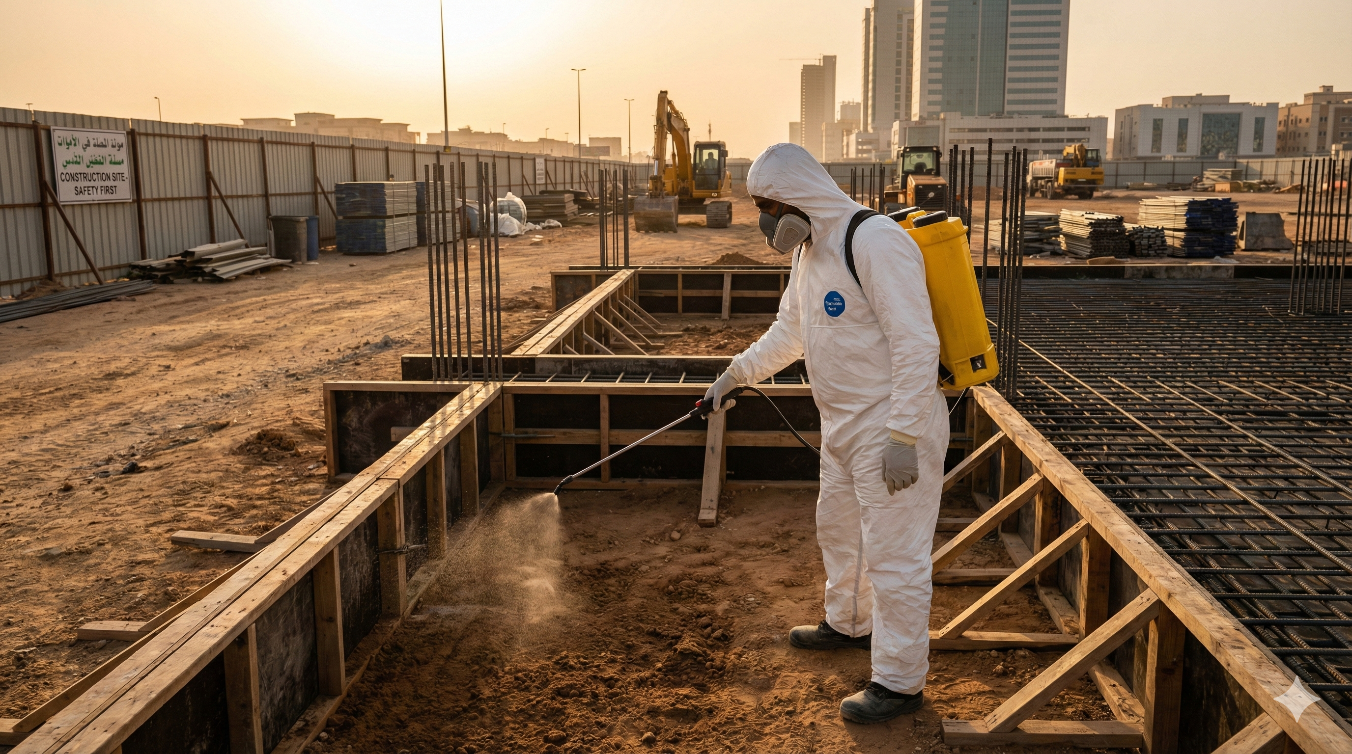 معالجة التربة أثناء البناء ضد النمل الأبيض