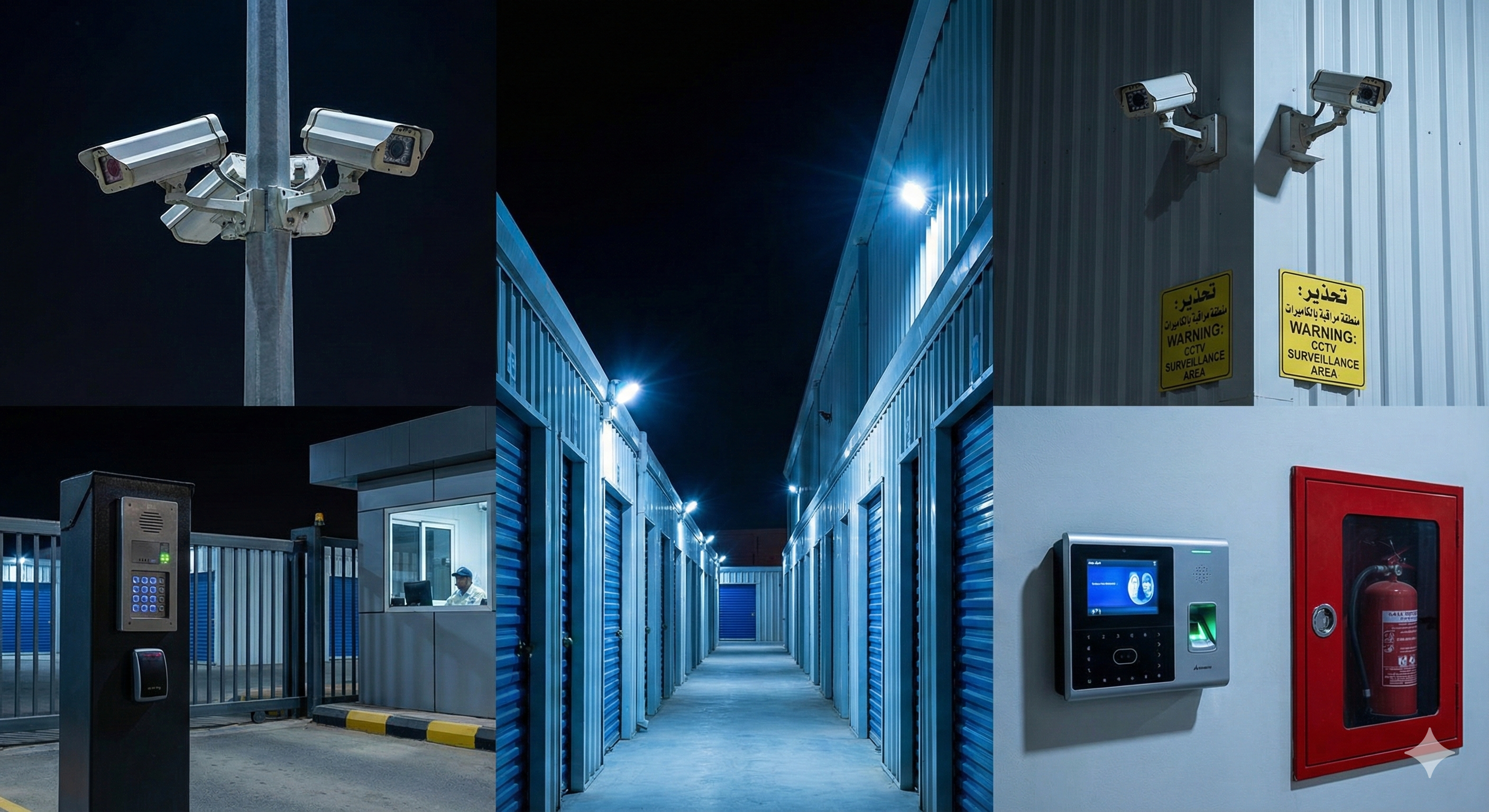 أنظمة الأمان والمراقبة في مرافق التخزين
