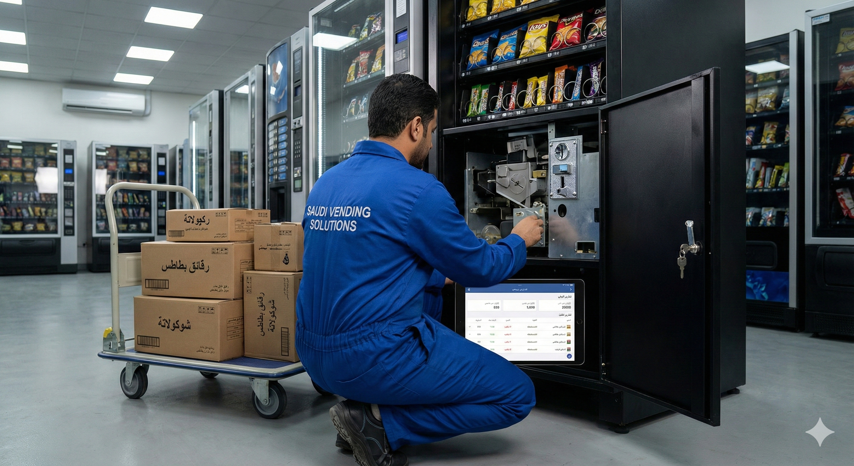 تعبئة وصيانة مكائن البيع الذاتي