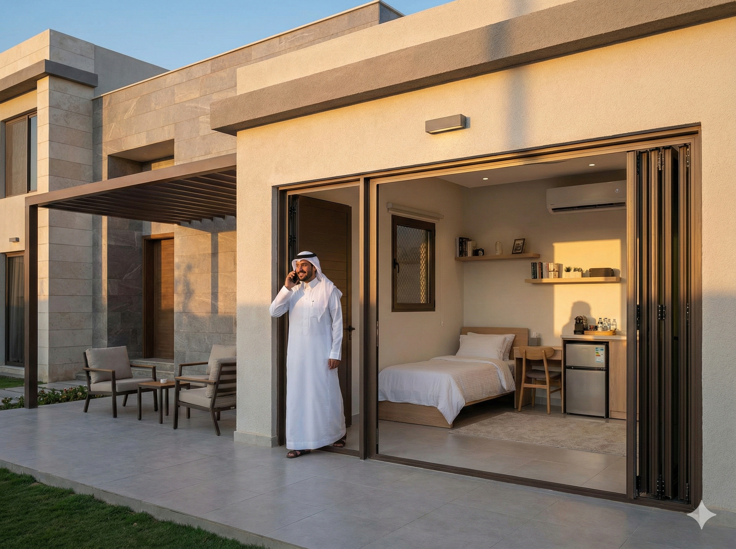 غرفة سائق نموذجية في فيلا سعودية