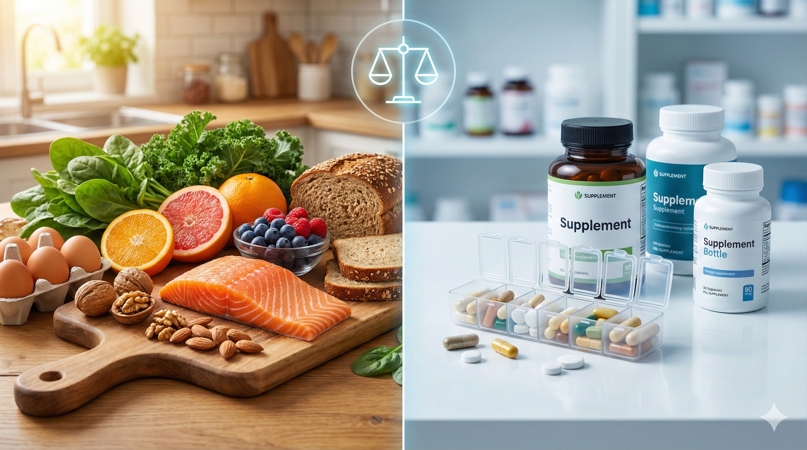 Natural food versus dietary supplements