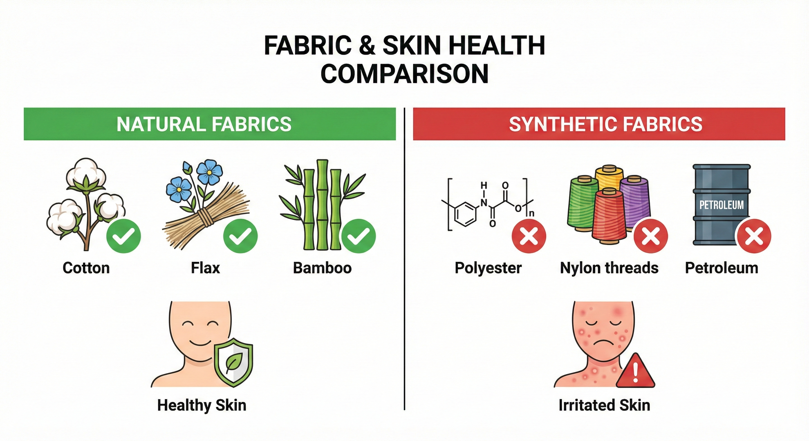 مقارنة بين الأقمشة الطبيعية والصناعية