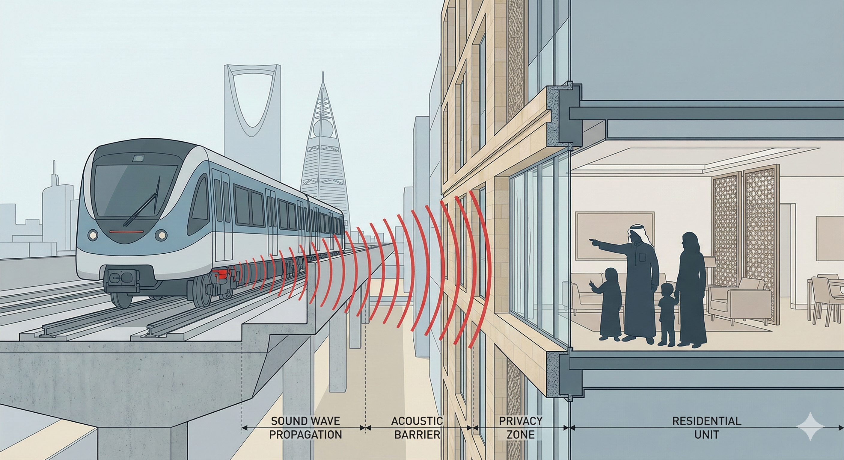 تأثير الضجيج والخصوصية على العقارات بجوار مترو الرياض
