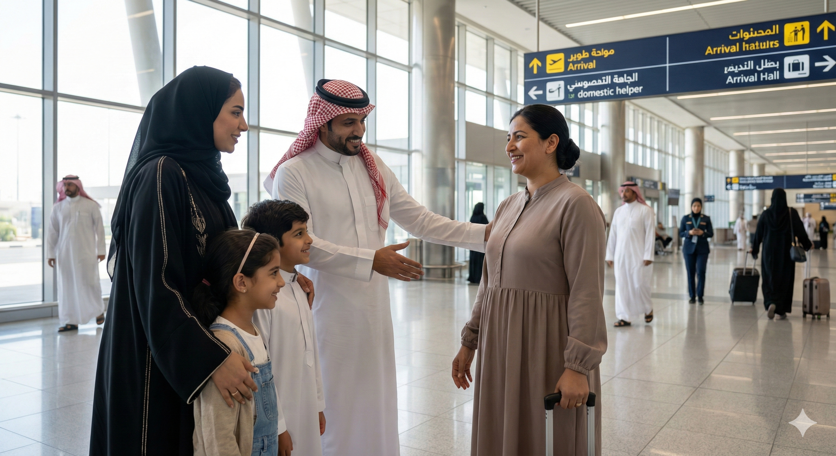 استقبال العاملة المنزلية الجديدة