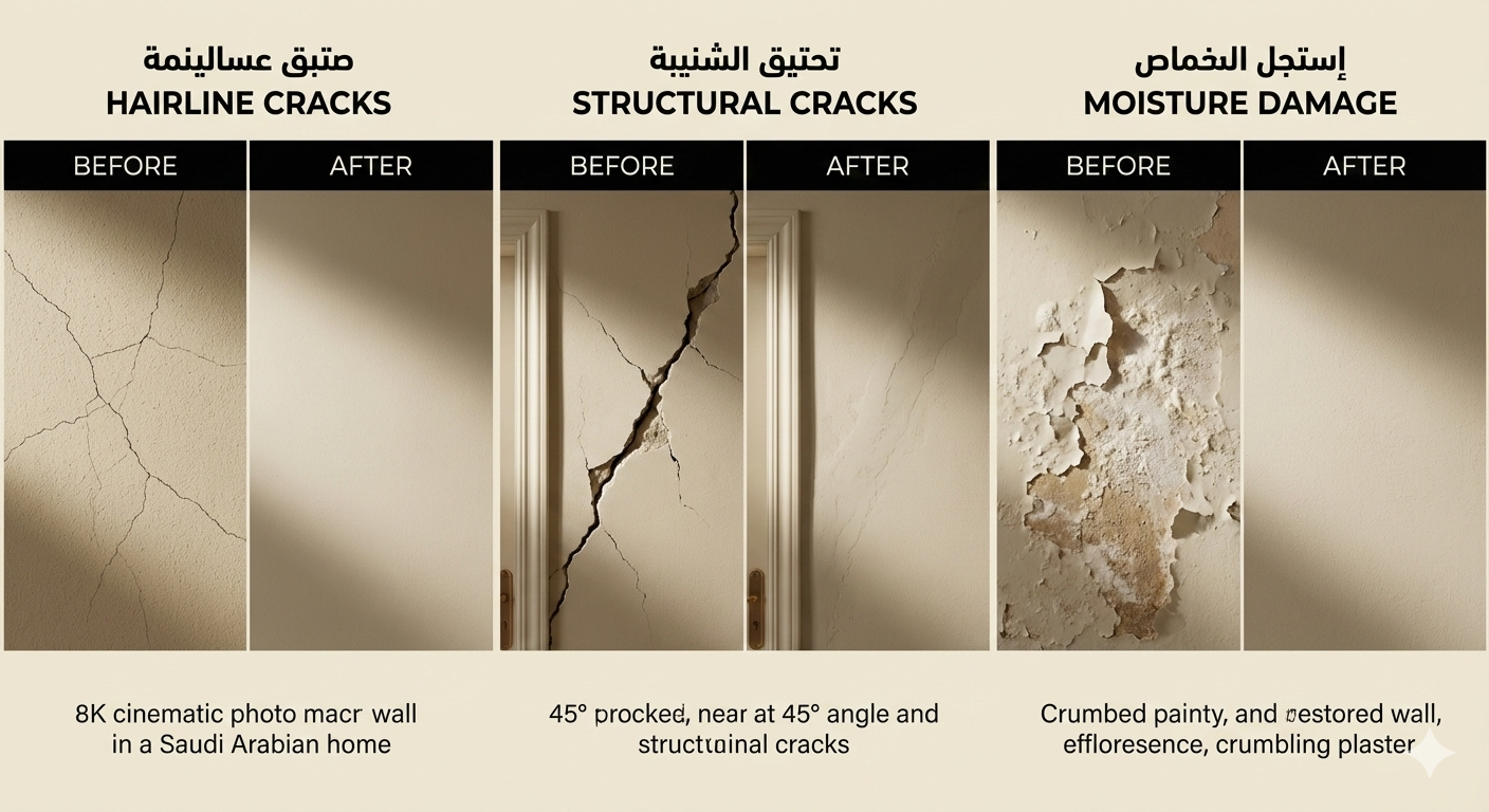 أنواع تشققات الجدران