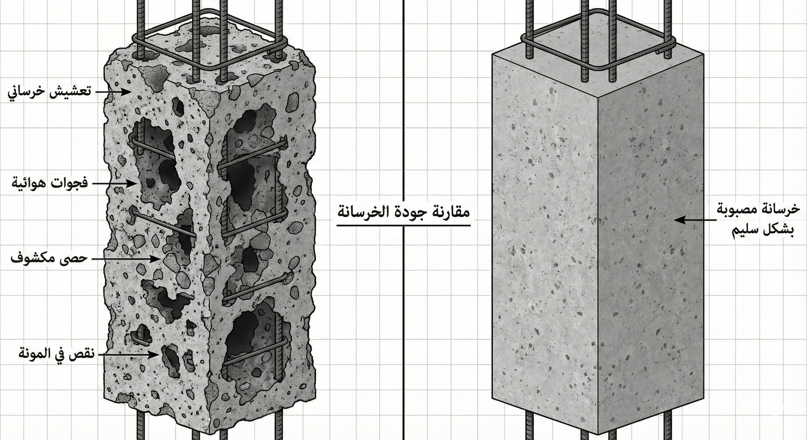 مشكلة التعشيش في الخرسانة