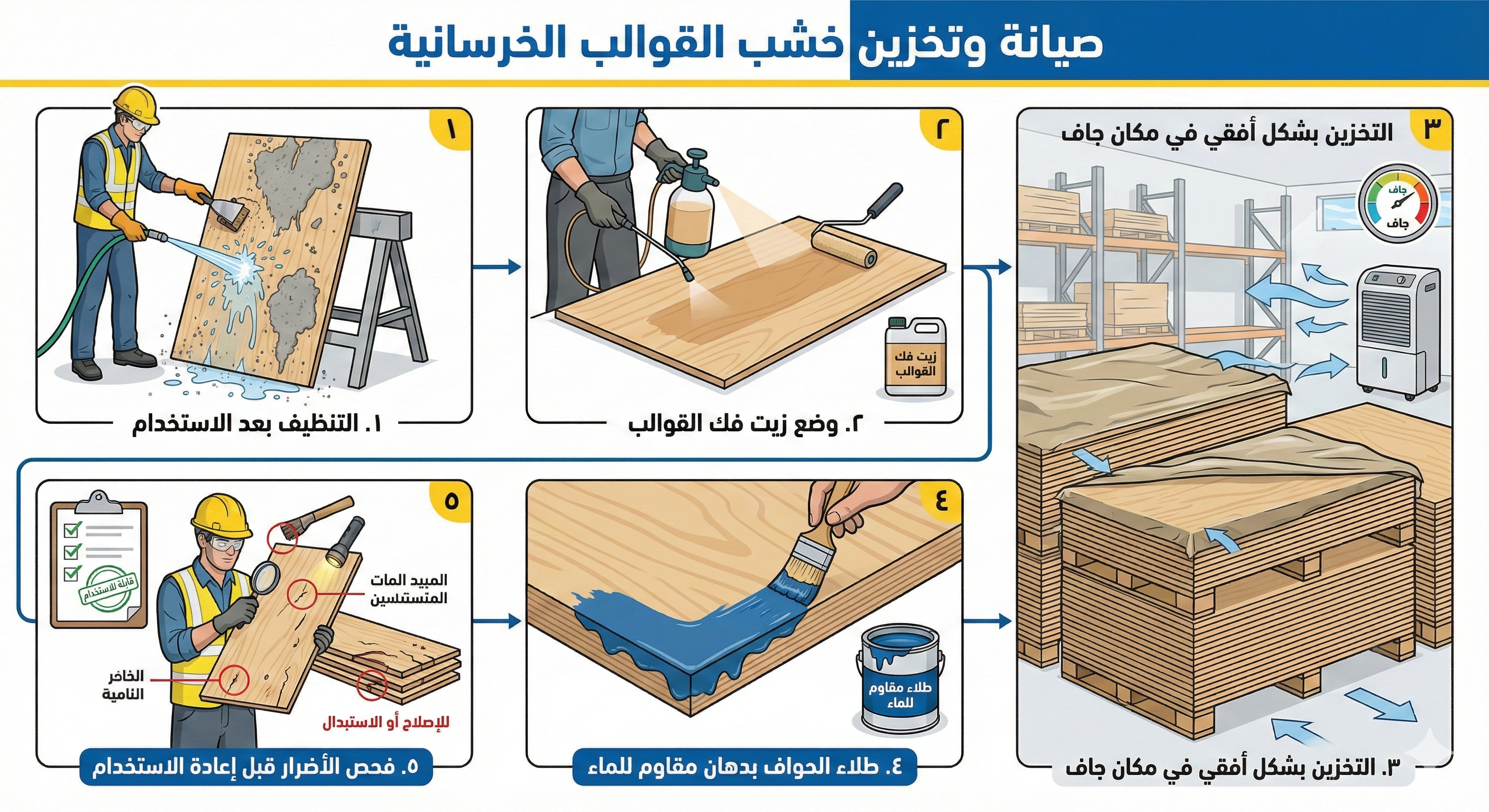 صيانة وتخزين الشدات الخشبية