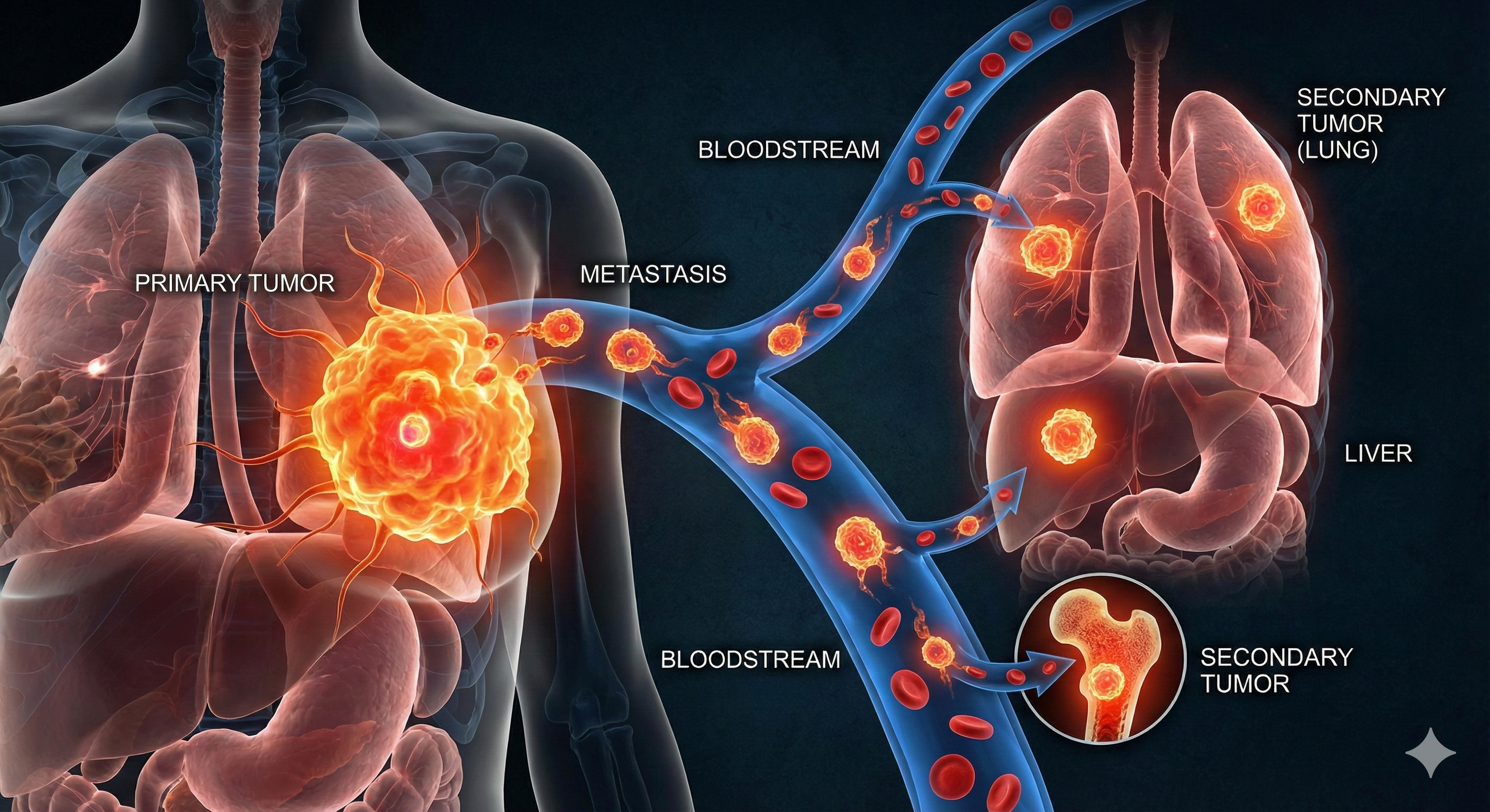 انتشار الخلايا السرطانية في الجسم