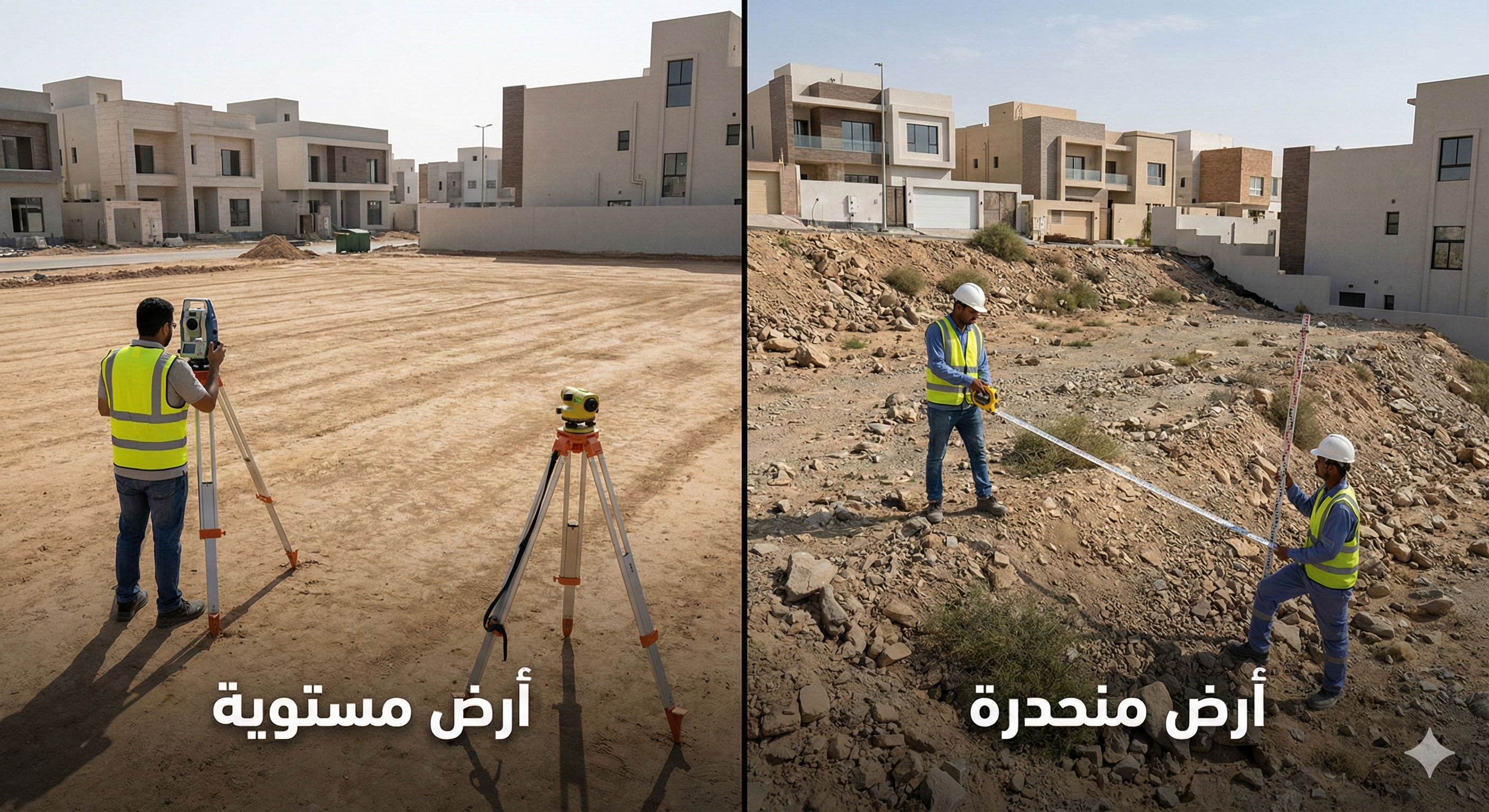 Land topography flat and sloped