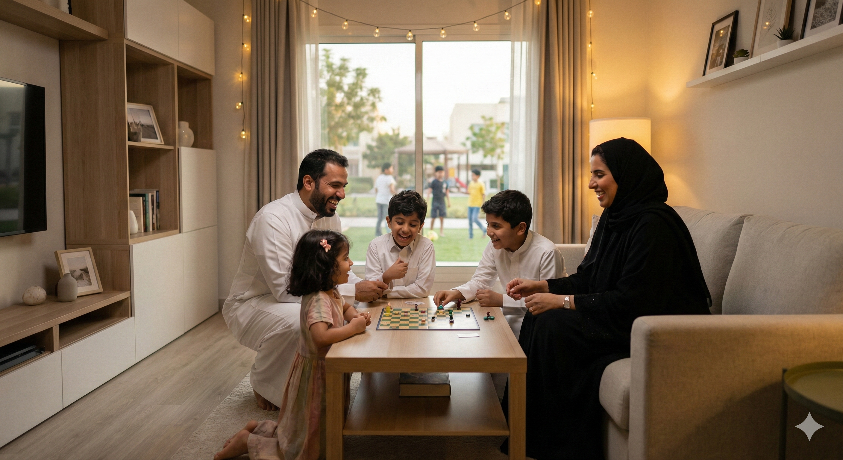 Happy family in the right-sized space