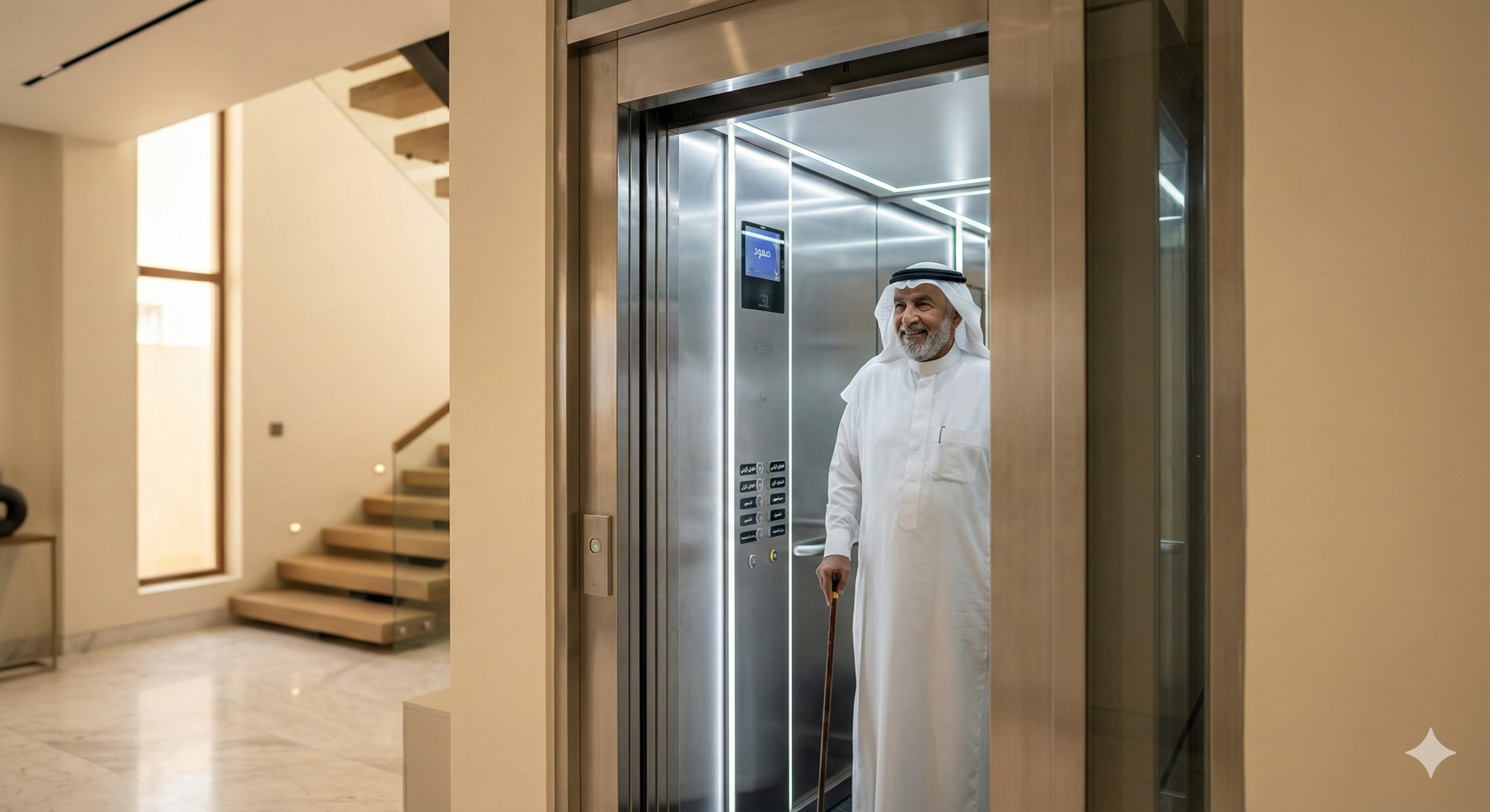 Pit-less elevator as an alternative solution for existing buildings