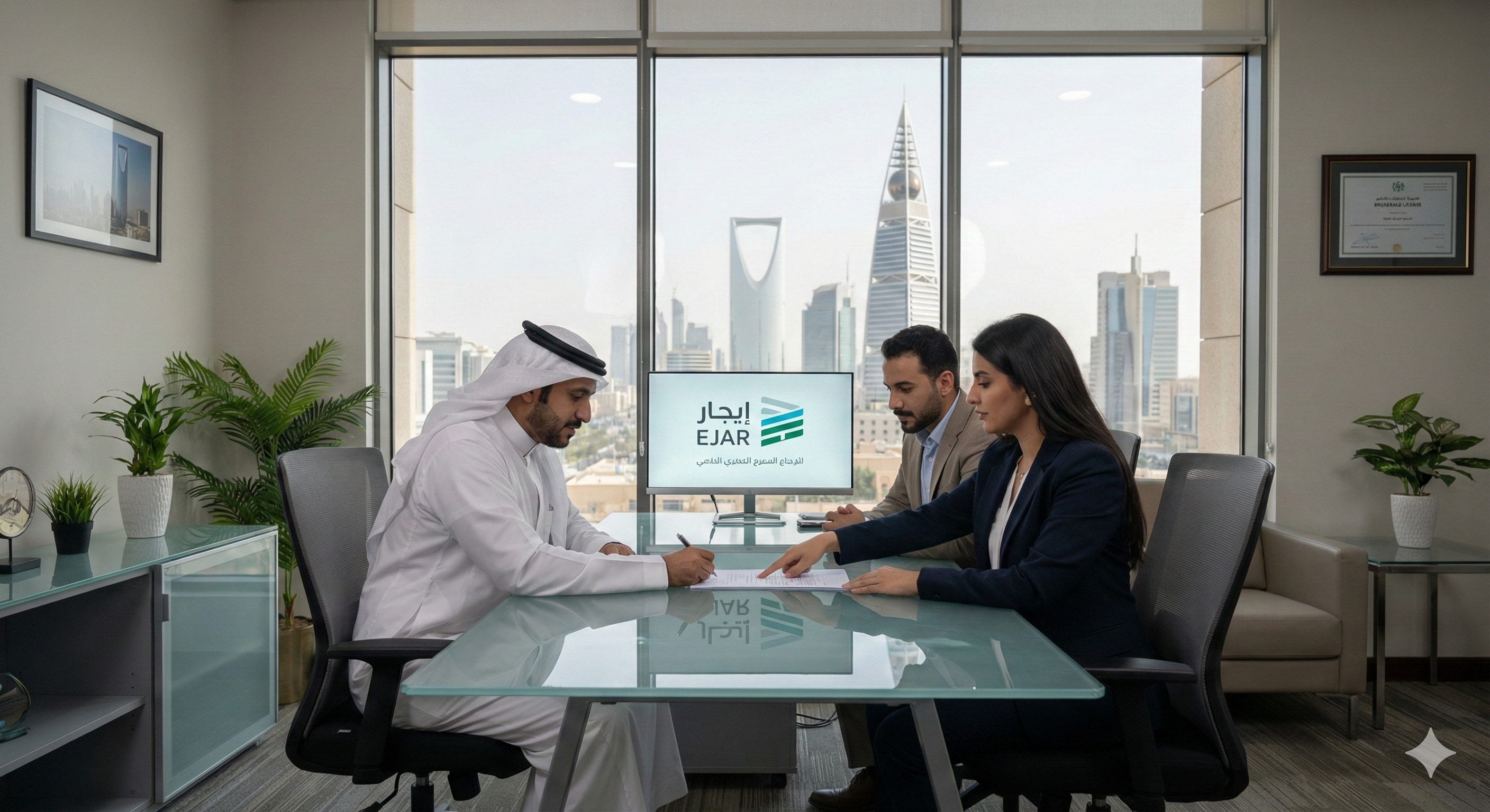 Signing rental contract through licensed real estate broker