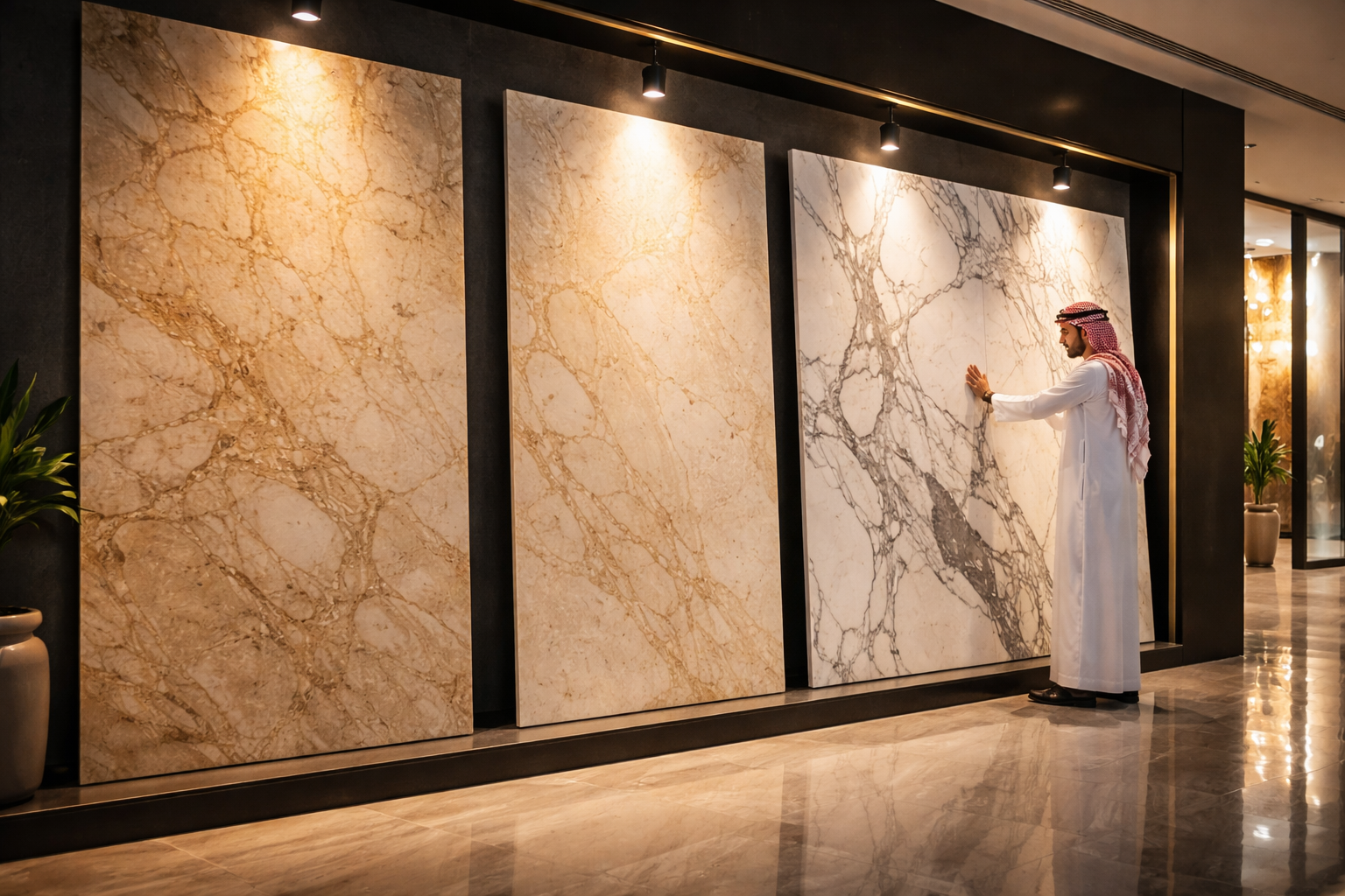 Marble showroom and types in the Saudi market