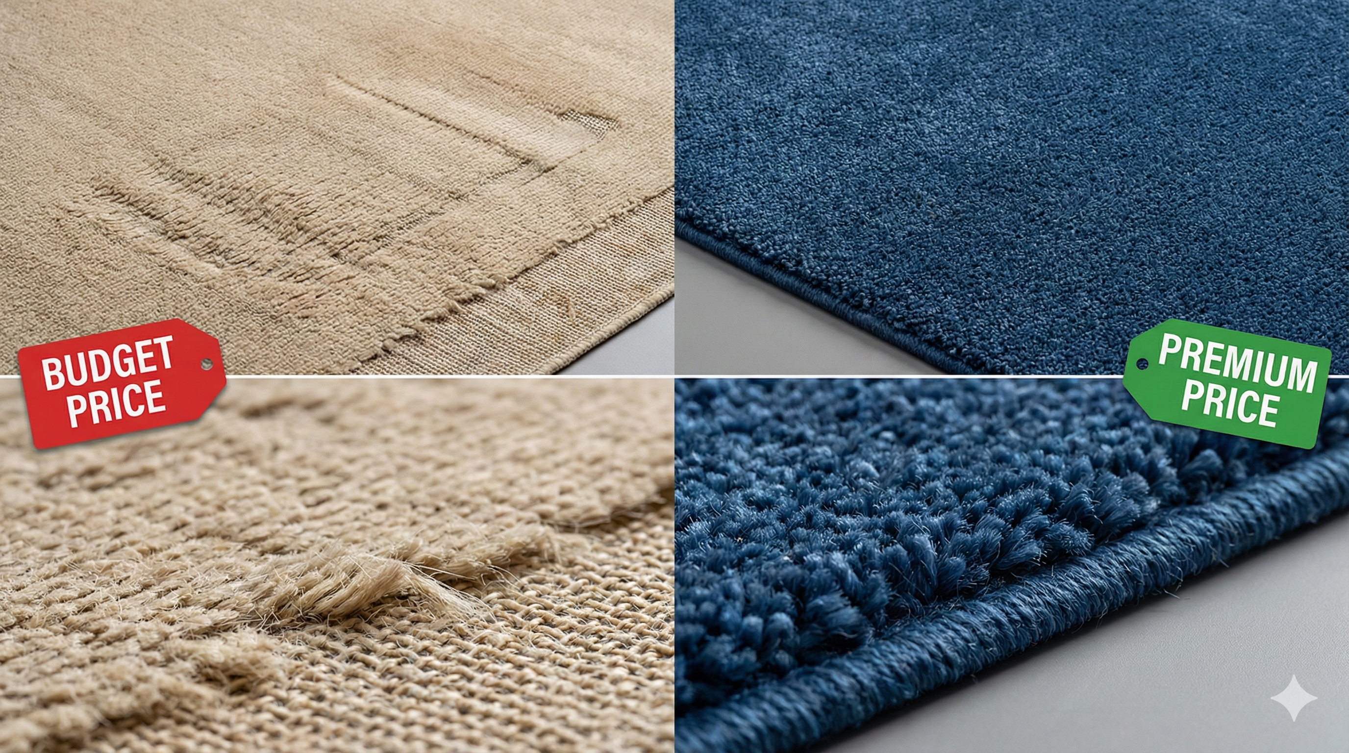 Comparison between cheap and luxury carpet quality