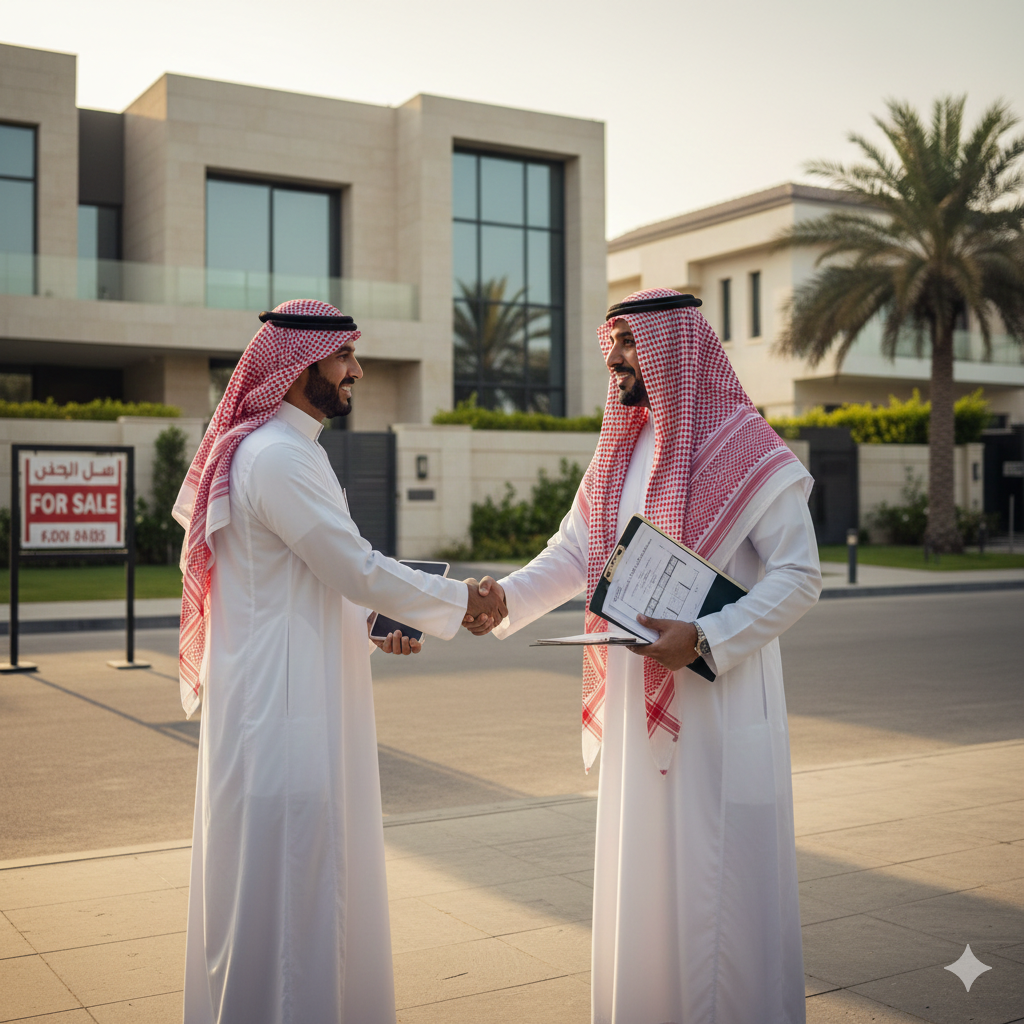 Real estate broker and property owner working together