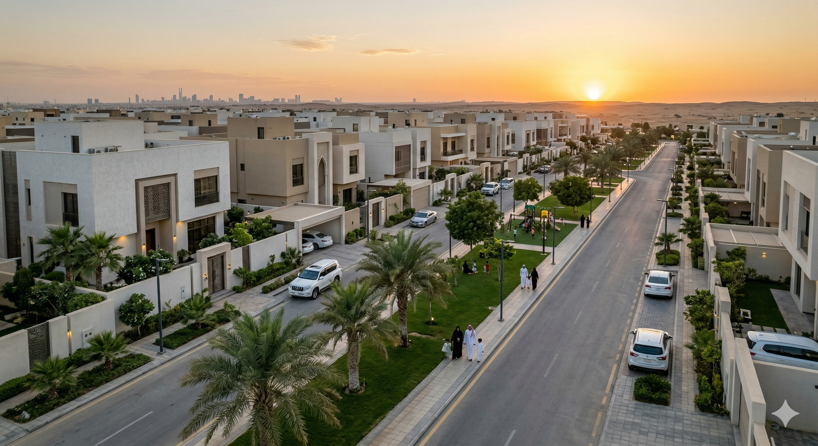 Modern Saudi residential neighborhood