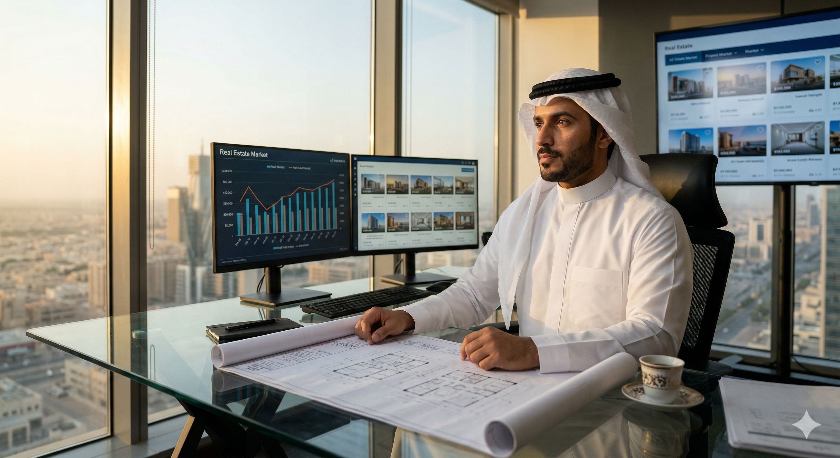 Saudi investor studying the real estate market