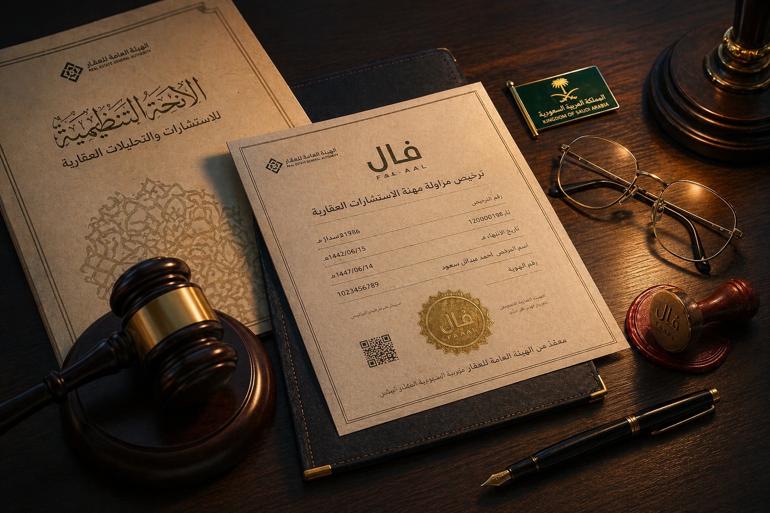 رخصة فال العقارية والمستندات الرسمية والمطرقة القضائية