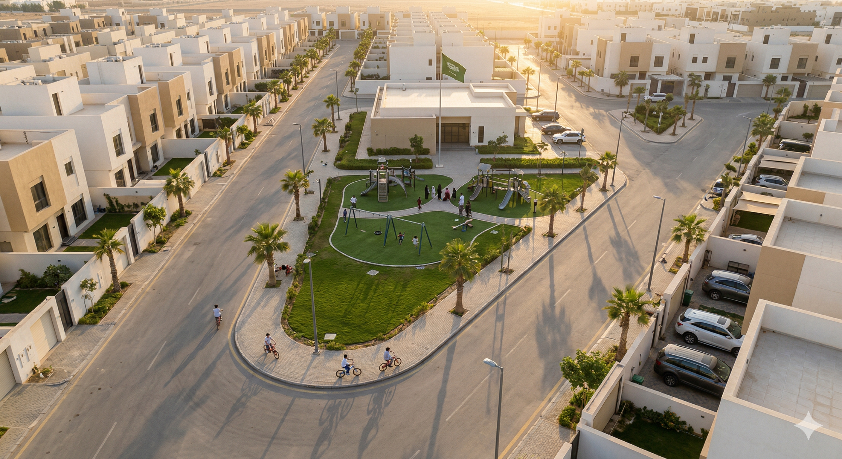 Family residential neighborhood in Saudi Arabia