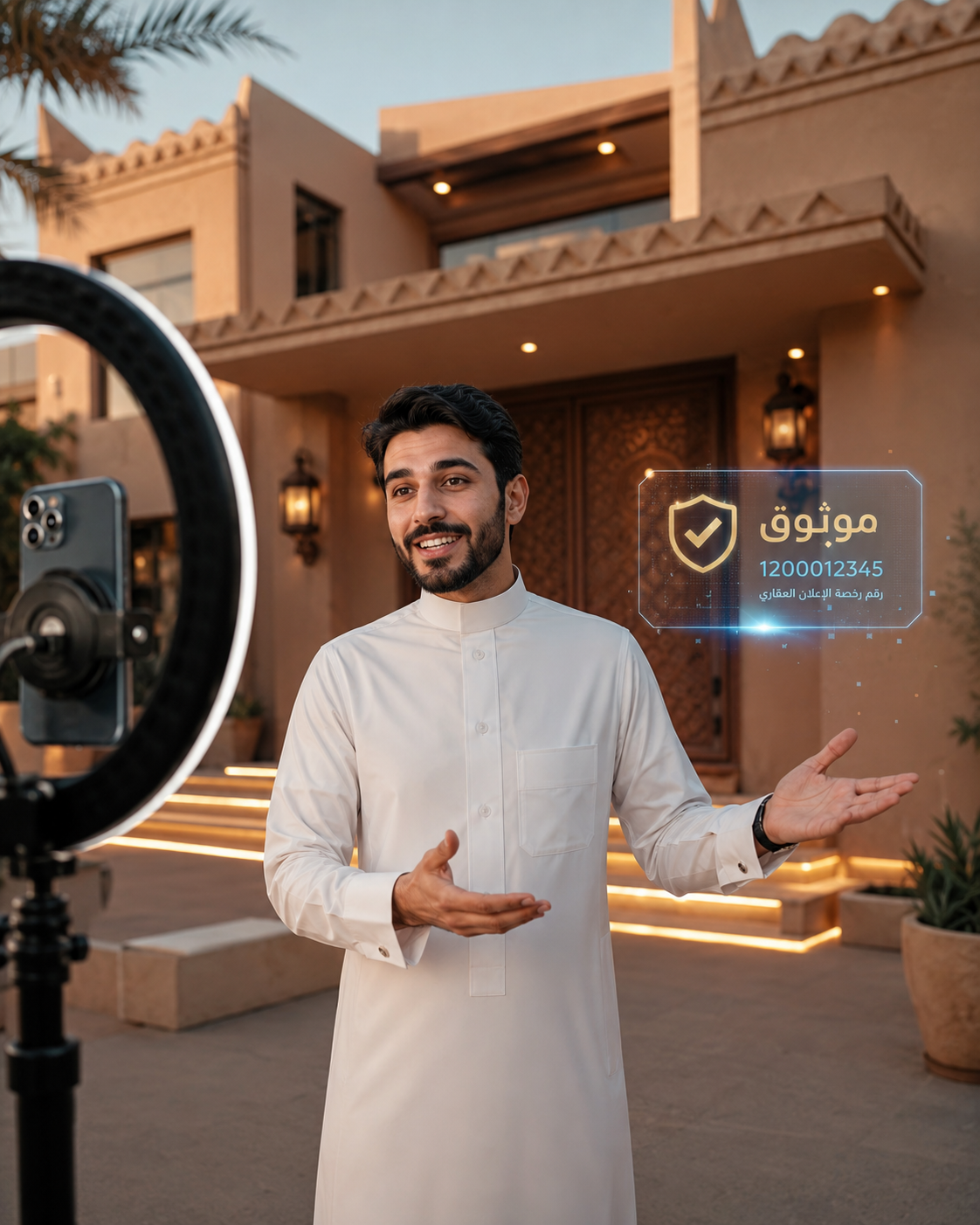 صانع محتوى عقاري سعودي مع رخصة موثوق