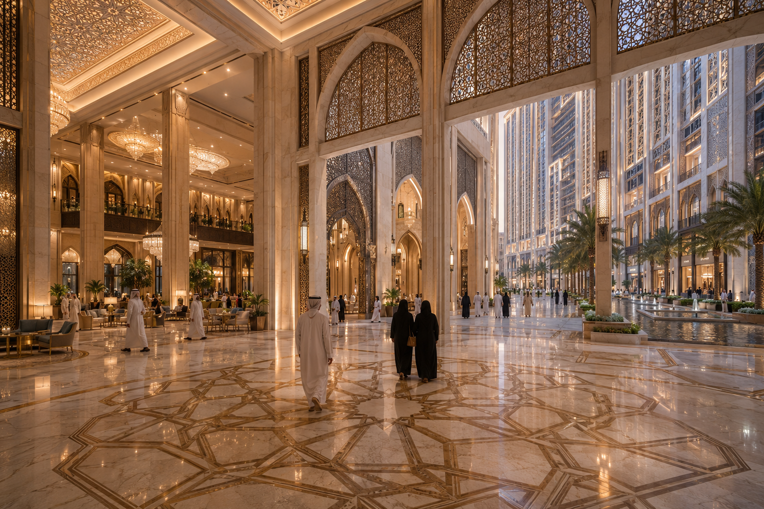 مرافق بوابة الملك سلمان الفاخرة - الفنادق والشقق السكنية والمحلات التجارية