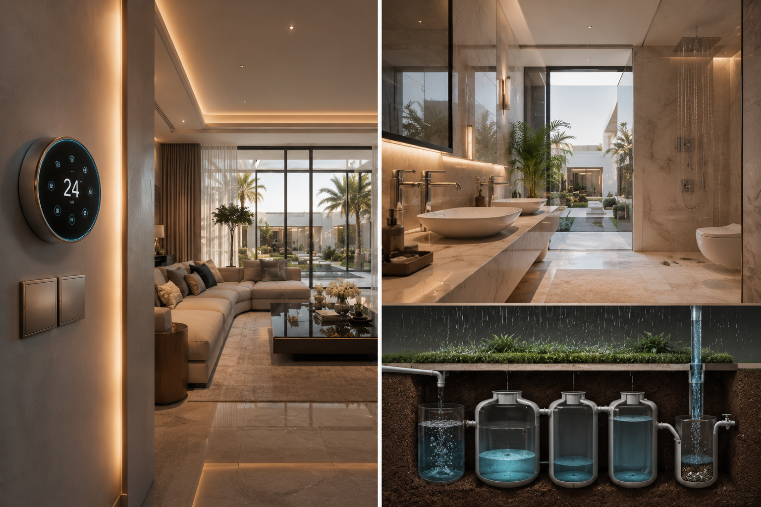 Energy and water efficiency systems in sustainable buildings