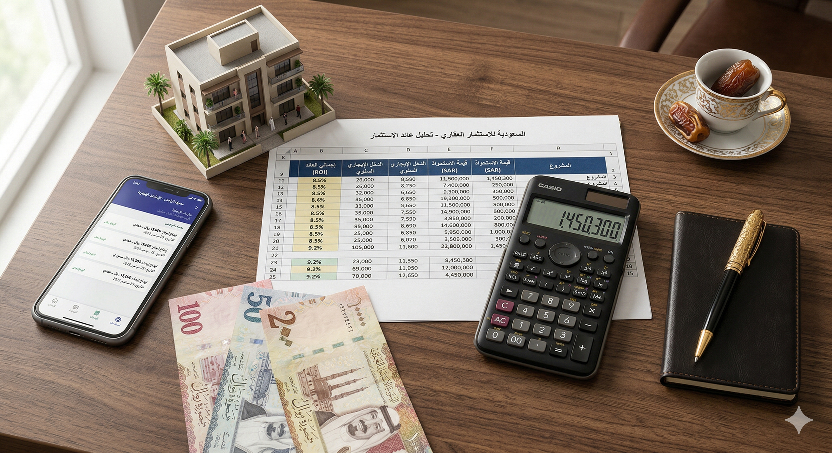 حساب العائد الإيجاري للعقار