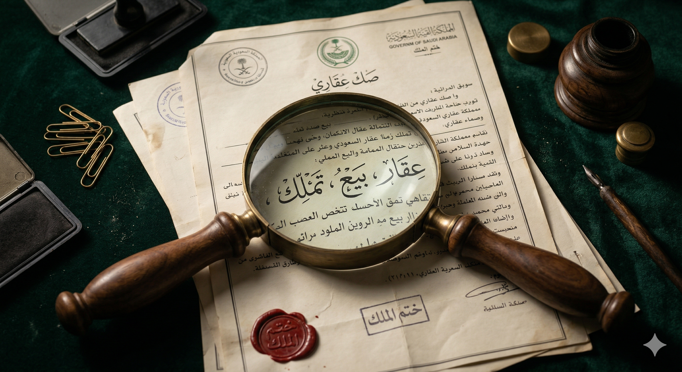 فحص الصك والتحقق من وثائق العقار