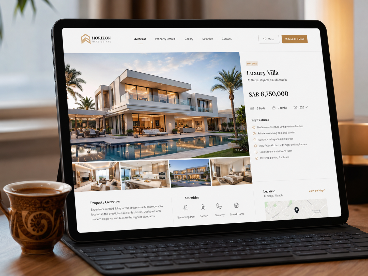 Professional real estate listing on digital platforms