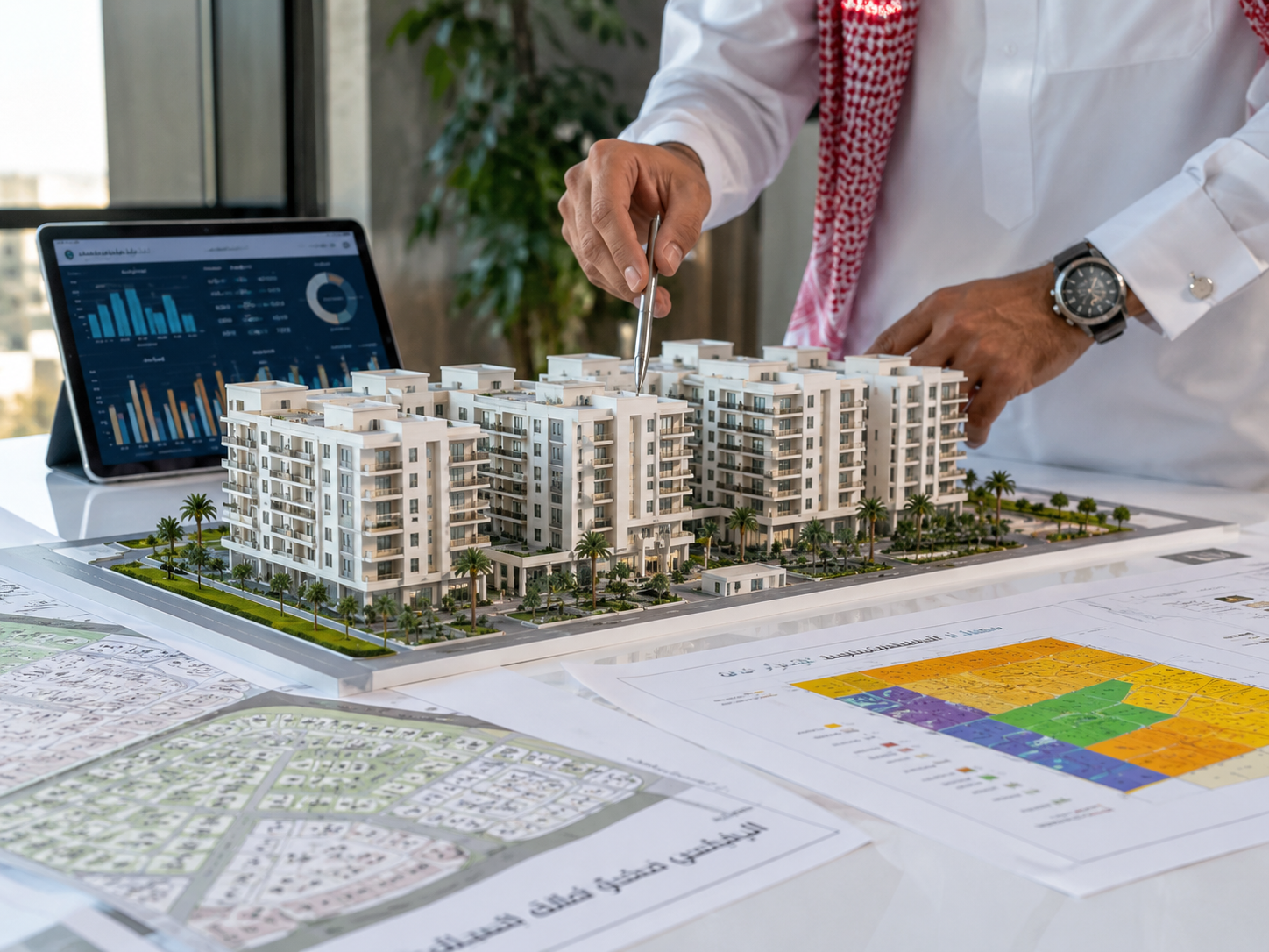 الماكيت المعماري ودراسة موقع المشروع العقاري