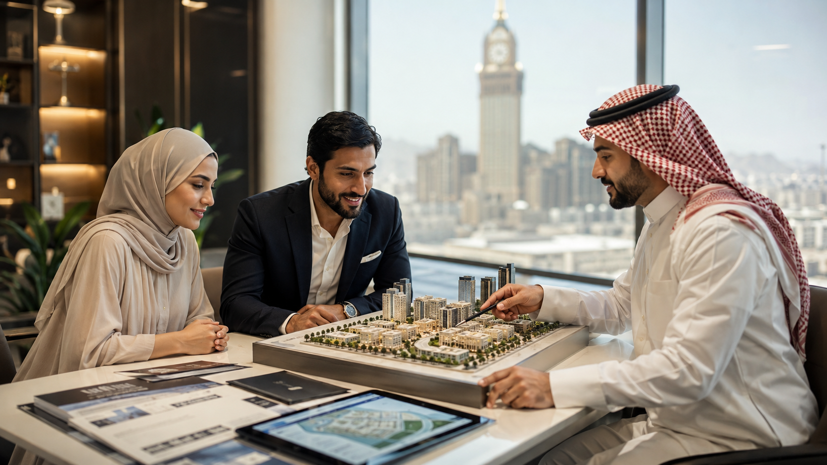 مستثمر مسلم يتشاور مع مستشار عقاري سعودي حول التملك