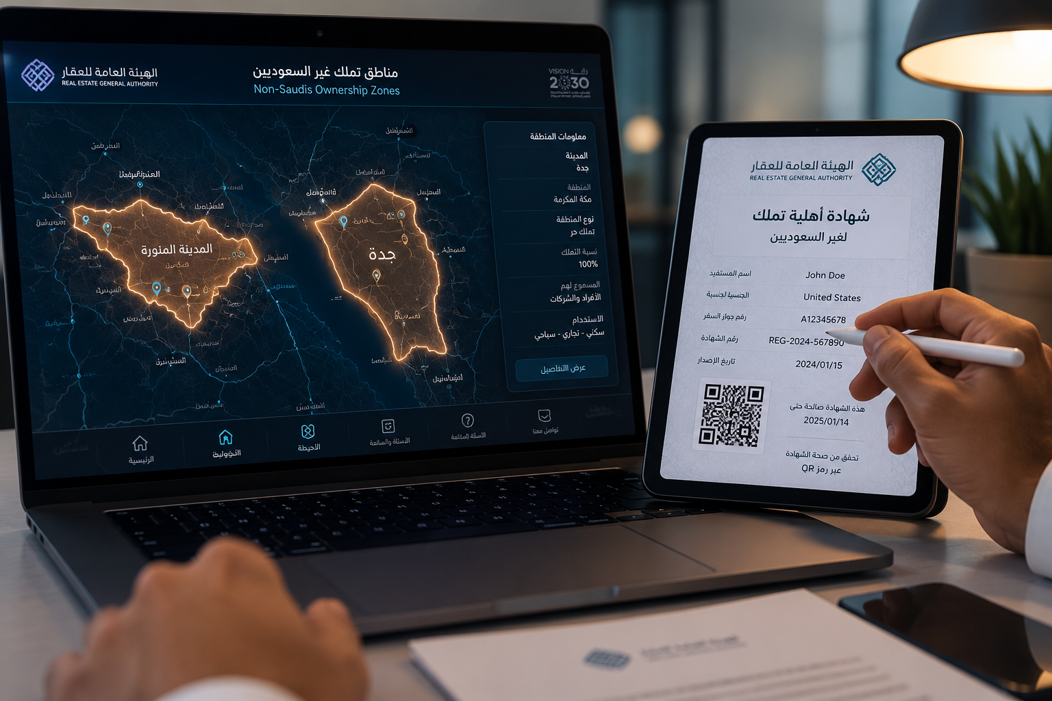 خريطة النطاقات الجغرافية الرقمية على منصة عقارات السعودية