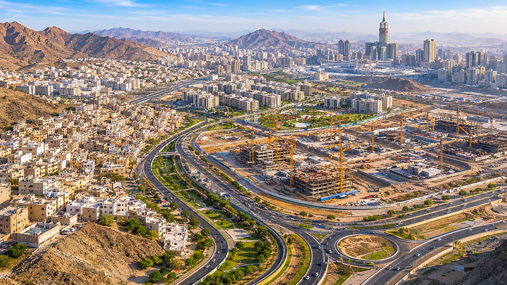 موقع مشروع حدائق مسار في منطقة الهنداوية غرب مكة المكرمة