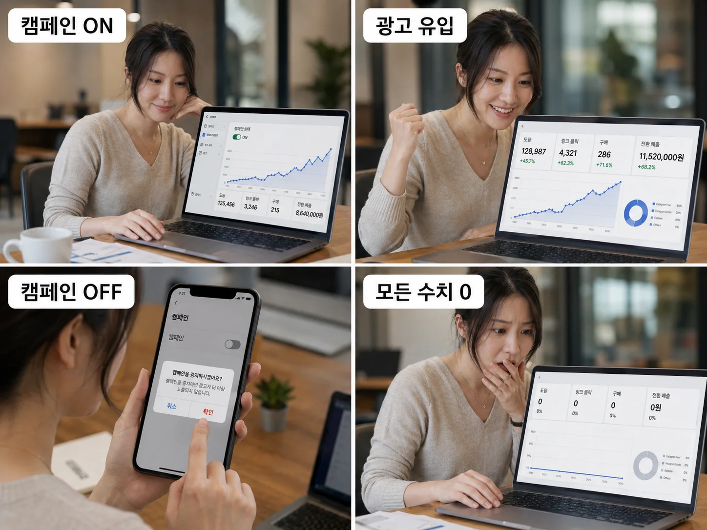 광고 효과로 오는 문의 광고 그만하고 꺼도 괜찮나요