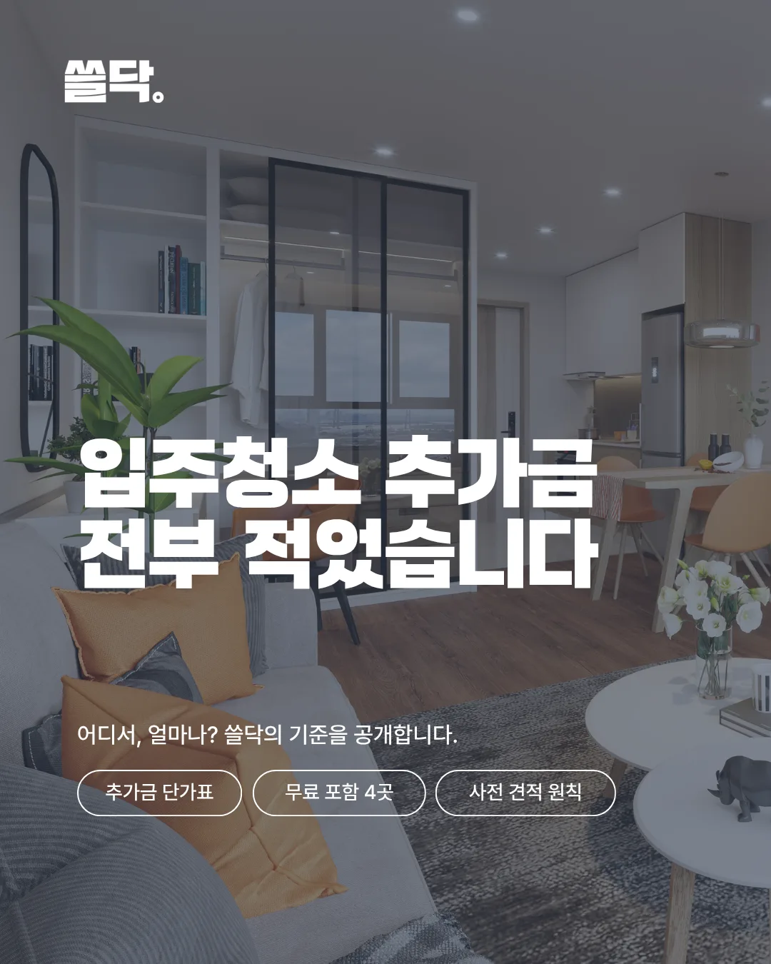 입주청소 추가금, 어디서 얼마나 붙을까? 쓸닥 기준 전부 공개