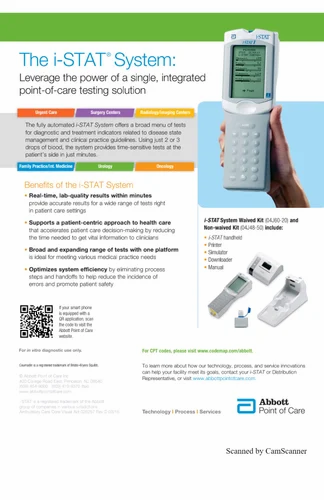 Manual Abbott I Stat Blood Analyzer, 2 Part
