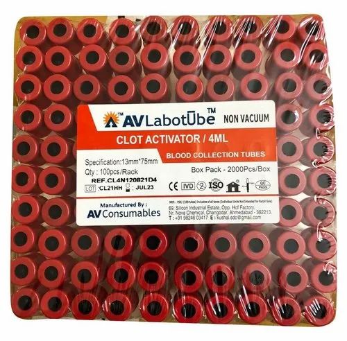 Red 4ml Clot Activator Tube