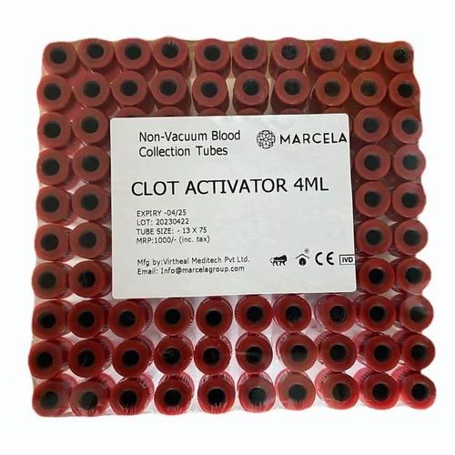 Red Clot Activator Non Vacuum Blood Collection Tubes