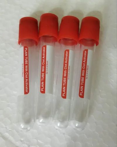 Plastic Red 4ml Blood Collection Clot Activator Tube