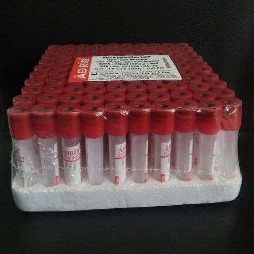 Plastic Red Clot Activator Non Vacuum Blood Collection Tube, 2ml