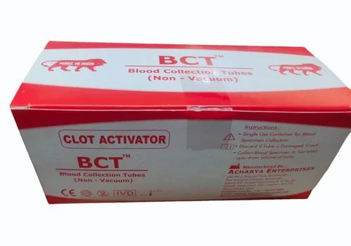 Plastic Clot Axctivator BCT Non Vacuum Blood Collection Tube, 5ml