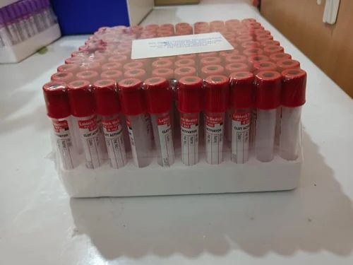 Plastic 6 Inch Red Clot Activator Tubes, 4ml