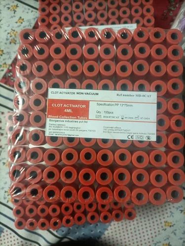 Non Vacuum Clot Activator Tubes