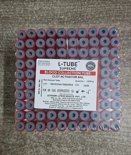 Glass L Tube Supreme Clot Activator Blood Collection Tube