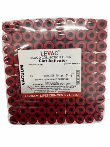 Red Levac Vacuum Blood Clot Activator Tube