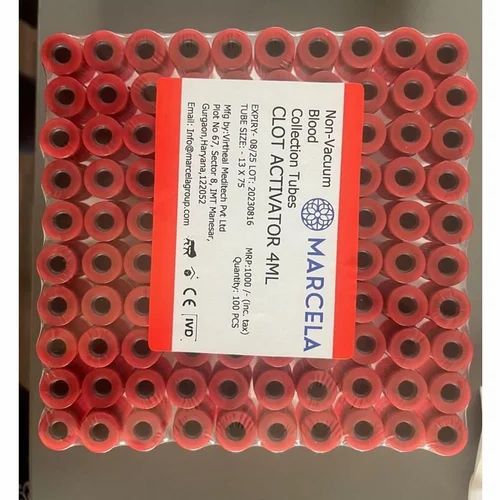 Red (cap) 4ml Marcela Clot Activator Blood Collection Tubes