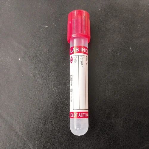 Plastic Pink And White Clot Activator Tube, 10ml