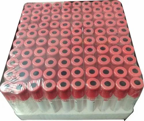 Red And White Plastic Clot Activator Tube