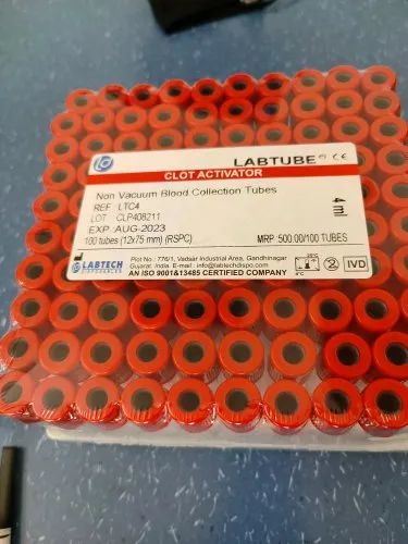 red clot activator blood collection tube